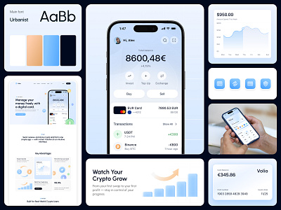 Branding for Volio - Crypto Banking Mobile App app design banking banking app brand identity branding clean crypto minimal mobile app money app