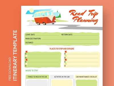 Road Trip Itinerary Free Google Docs Template docs document google holiday holidays itinerary ms print printing program route schedule template templates trip vacation word