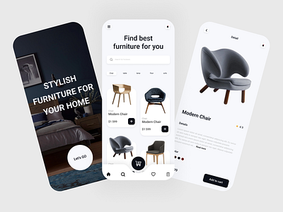 Furniture mobile app app architecture bedroom chair couch decoration furniture homedecor interior design luxury mobile app screen sofa style ui ux