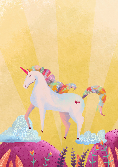 Glamcorn illustration unicorn