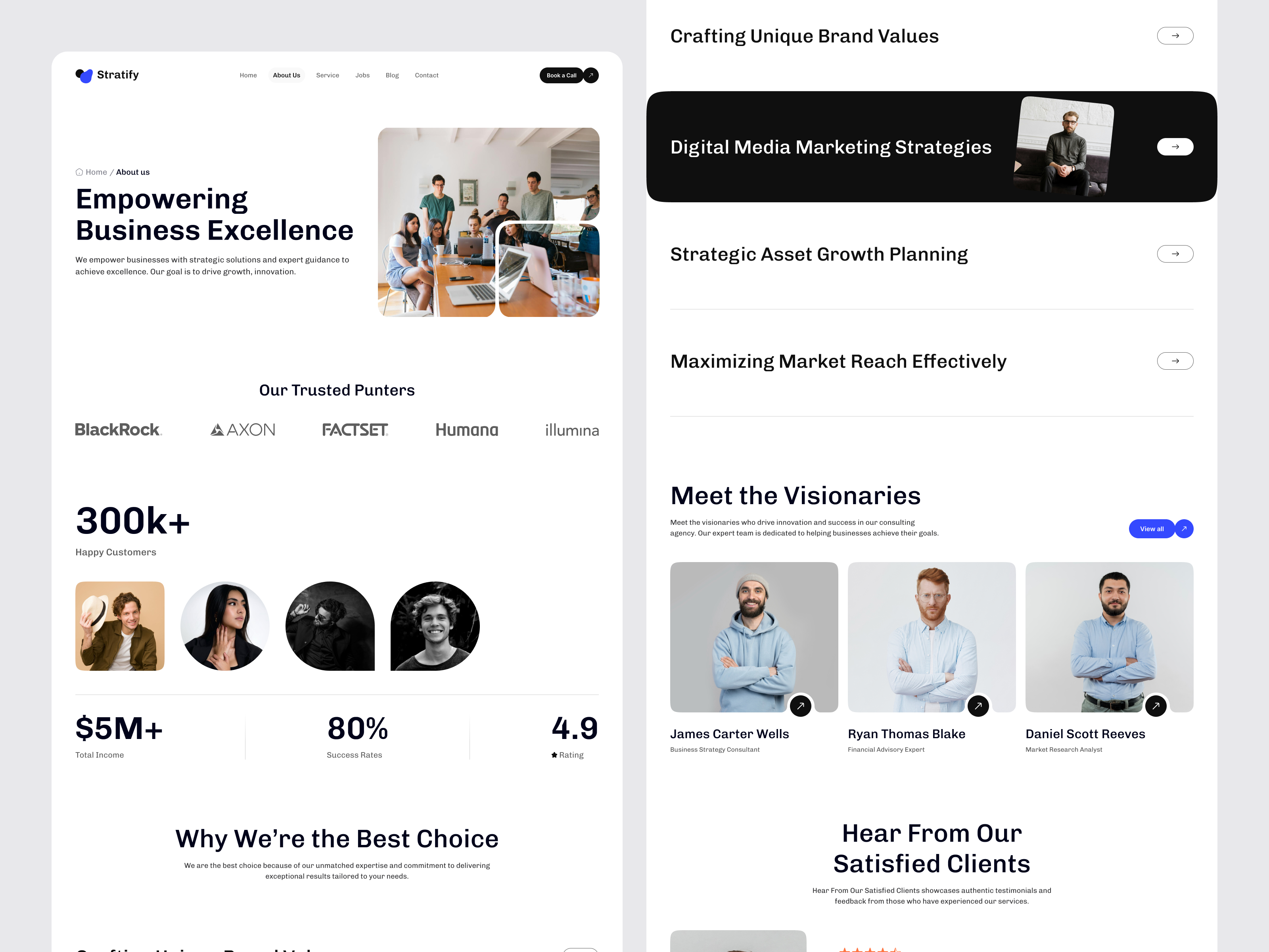Responsive Consulting Agency Website – About Us page product ui ux web website