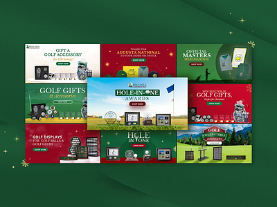 Golf ads for Christmas | LinkedIn & google responsive ads ads design banner ads branding christmas display ads golf graphic design illustration linkedin