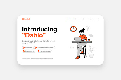 Dablo - Start Up Business Character Illustration 2d adobe illustrator business character design element graphic design icon ui vector