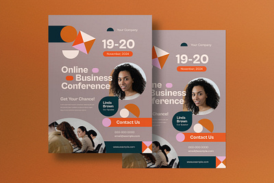 Geometric Modern Business Flyer business business conference company corporate flyer geometric minimalist modern online business social media