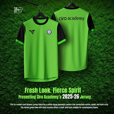 Team Jersey Design – Vibrant Green with Black Accents 2025jersey branding customkitdesign footballkit graphic design jersey design kit modernjersey soccerjersey sportsweardesign teamapparel the jersey co