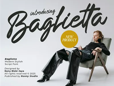 Baglietta - Modern Stylish Script Font corporate font font