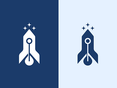 Rocket Logo astronomy brand branding flight galaxy icon identity illustration logo minimalist modern logo rocket satellite space speed symbol travel vector