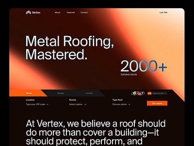 Vertex - Roofing Landing Page landing page ui ux web design