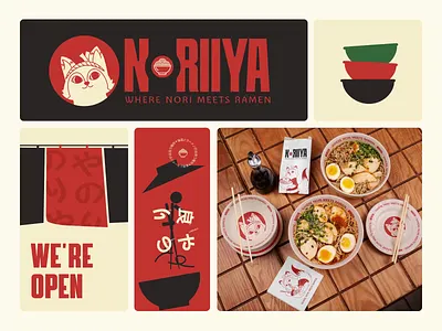 Noriiya - Japanese Ramen Restaurant Branding animation brand brand identity branding design food fox graphic design illustration japanese logo logo design logo motion mascot mascot design motion graphics ramen restaurant vector vektora