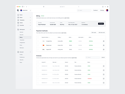 Billing Methods bill billing card invoices invoicing methods payment payment method product design ui ui design ui ux ux ux design