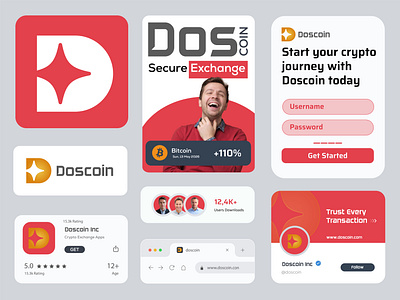 Dos Coin Secure Crypto Exchange Logo Branding bitcoin brand branding coin crypto currency doscoin elegant finance icon illustration lettermark letteting logotype minimal minimalist modern logo monogram symbol