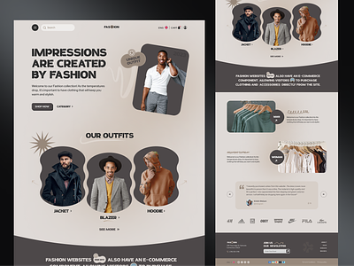 Fashion Landing Page clean clothing design ecommerce fashion fashion brand fashion shop fashion store fashion trend landing page minimal outfit popular typography ui ui design uiux user interface web design website