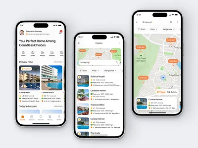 Stayzio - Booking app apartement app booking clean design holiday hote location maps mobile mobile design room staycation ui ux villa
