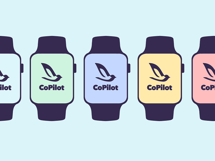 CoPilot Logo Design in watch mockups