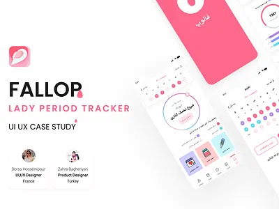 Fallop UI UX Case Study app calender health minimal period period tracker pink report ui ux women