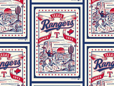 Poster for Pillbox x Texas Rangers branding graphic design handrawn illustration mlb poster texas rangers vintage vintage poster