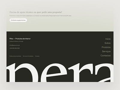 Pêra Interiores – Website footer design architecture elegant footer footer design interior design interior website minimal design typography uiux webdesign website