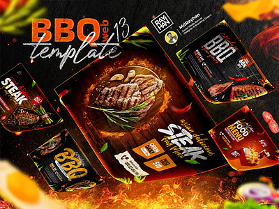 Steak and Grilled restaurant banner template Design advertising food banner food promotion food template steak banner steak restaurant