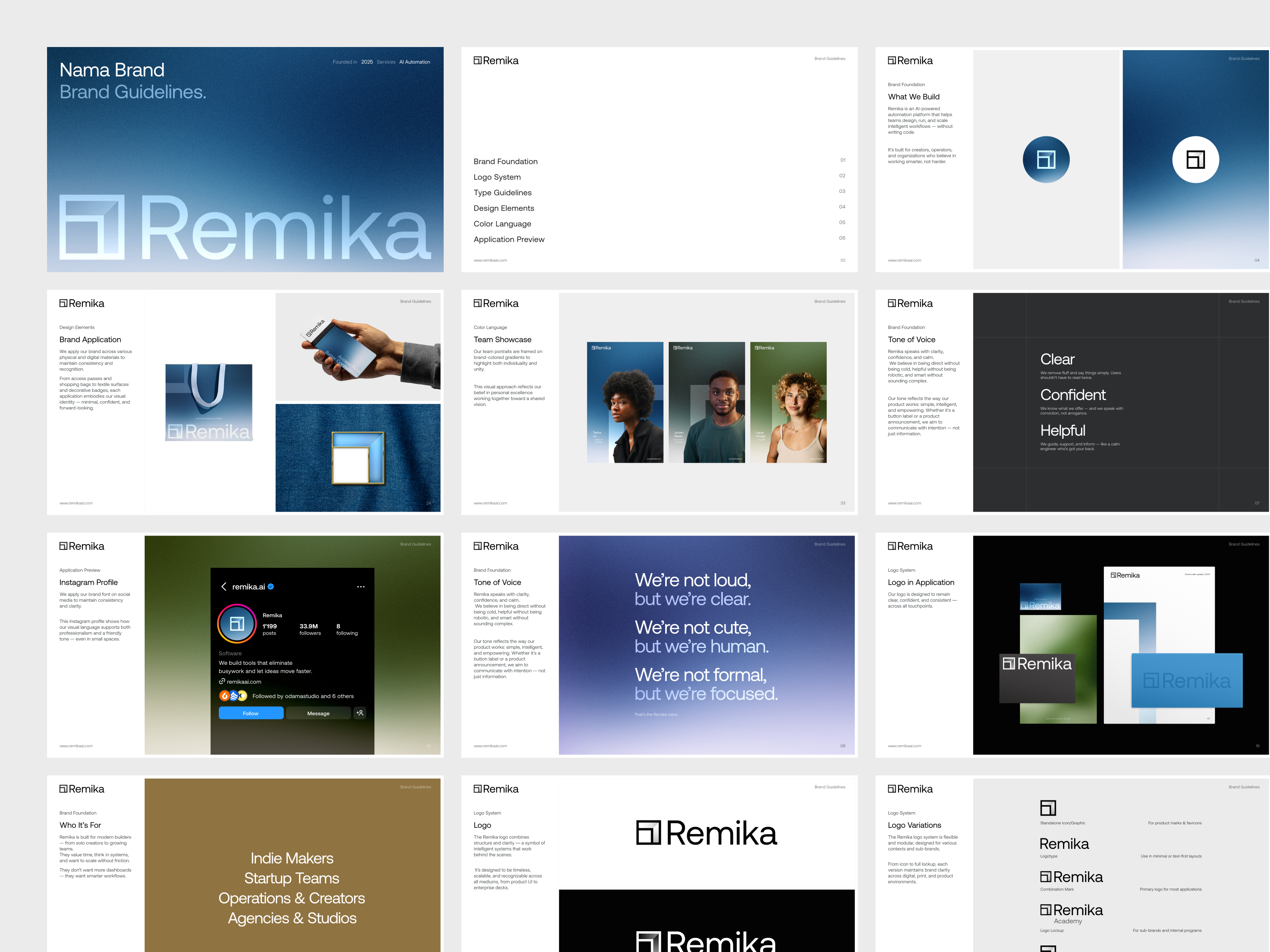 Remika - Visual Identity ai artificial intelligence bran design brand book brand identity branding clean design minimal minimalist modern ui visual identity