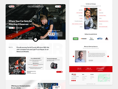 Car Repair Website Home Page auto services automotive autorepair car landing page car repair website clean home page landing page mechanic website minimal uiux design web design web ui website website redesign