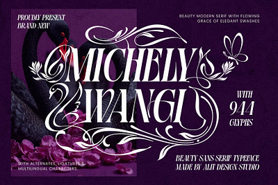 Michely Wangi Elegant Swan Serif design font fonts letteing typeface