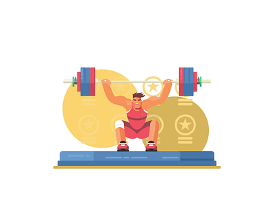 Weightlifting Competition Animation adobe after effect animation animation after effects fitness body gif animation illustration illustration animation lottie lottiefiles