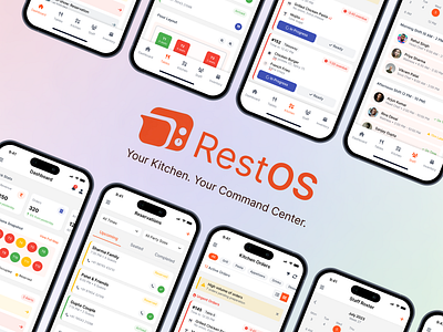 RestOS – Restaurant Management App UI dashboardui figma inventoryapp management mobile restaurantapp staffscheduler ui
