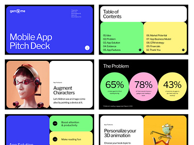 Mobile App Pitch Deck 3d app clean keynote mascots modern pitch deck power point powerpoint presentation prezi slides