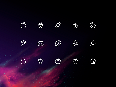 Enjoy the Food-Themed Broken Icons by Iconstica food icon library icon pack icon set icons