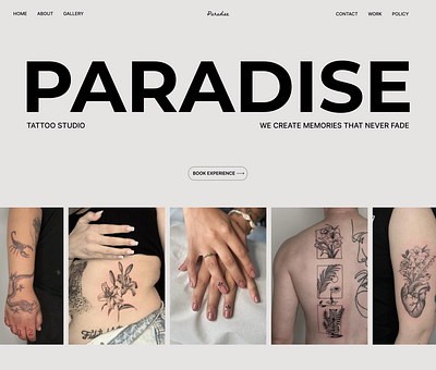 MINIMALISTIC TATTOO WEB HEADER DESIGN branding figma grid figma web design framer golden cannon grid graphic design tattoo tattoo website ui web design web design inspo