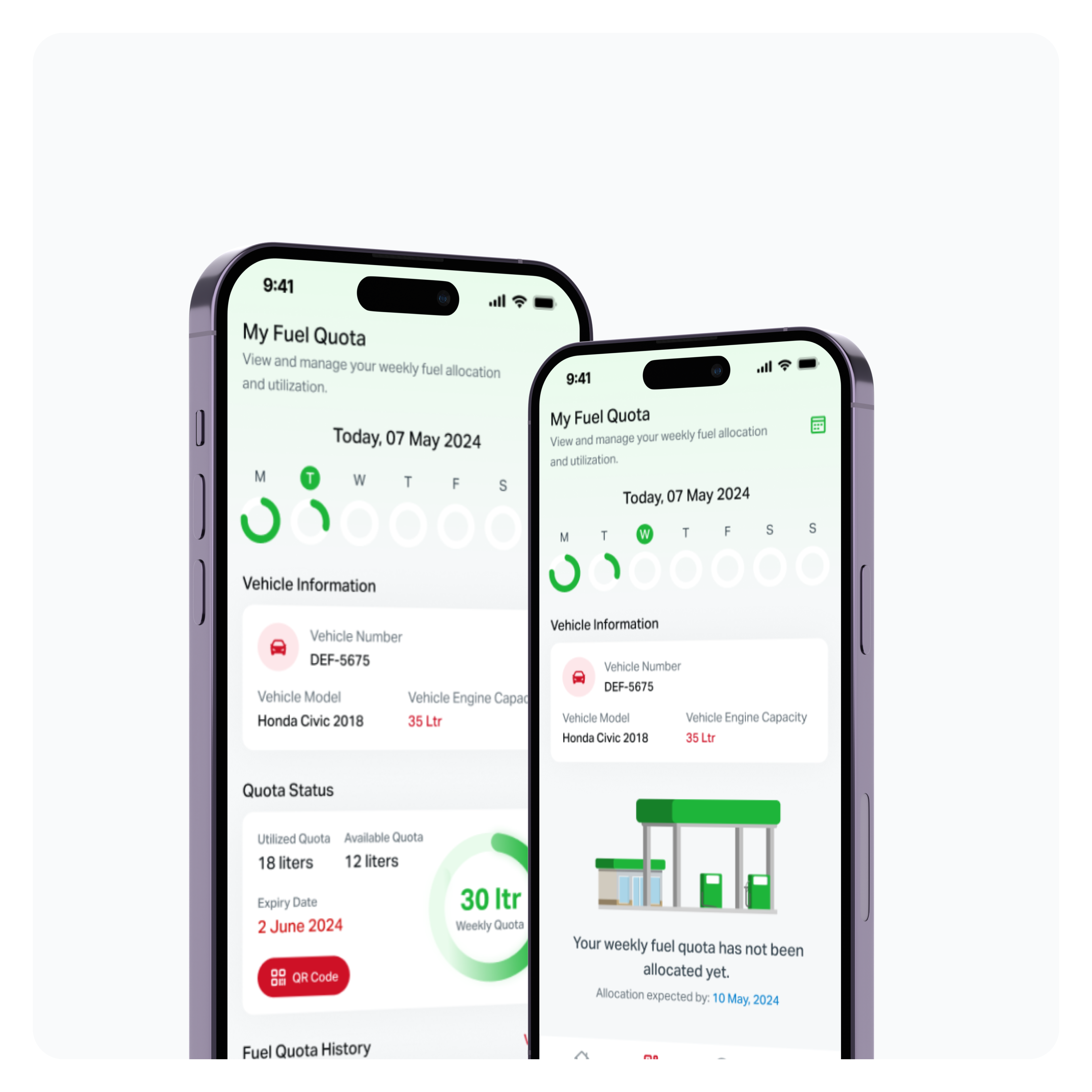 Smart Fuel Quota Tracker UI/UX cleanui designchallenge figmadesign fuelapp interactiondesign minimaldesign mobiledesign mobileui publicsectorux realworldux uidesign userexperience uxcasestudy uxdesign