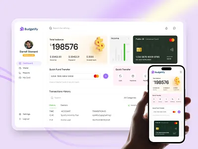 Budgetify – Webflow Design for Finance & SaaS agency branding budgeting apps creative design finance startups fintech startups illustration landing page logo modern modern tech brands saas platforms saas products tech service providers ui ux webflow