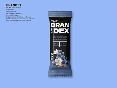 Brandex Healthy Bar: Blueberry Almond Indulgence Packaging fmcg