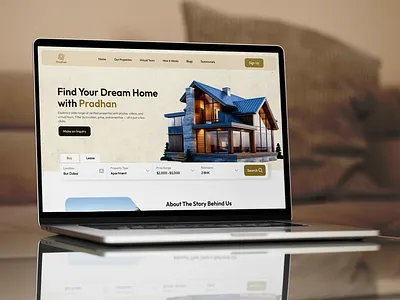 Pradhan - Property Finder Landing Page dubai property finder landing page luxury platform property platform property searching website real estate real estate ui uae ui ui design ui ux web design