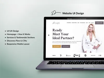Matchmaking Service Website UI Design 3d animation branding coachingplatform datingwebsite figma graphic design lifestyleux logo matchmaking motion graphics relationshipcoach responsiveweb saaswebdesign servicewebsite ui uiuxdesign