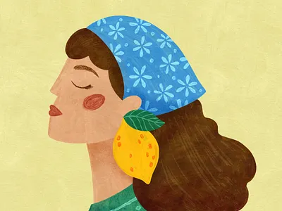 Editorial Illustration editorial illustration fashion girl italy lady lemon sicily