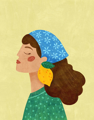 Editorial Illustration editorial illustration fashion girl italy lady lemon sicily