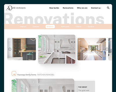 Architects Landing Page architecture e commerce figma home house mobile web renovations slider ui design ux design