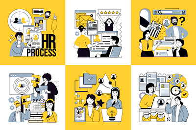 Human Resources Illustrations business character concept flat graphic design hr human illustration landing page management people person recruitment resources resume site vacancy vector web website