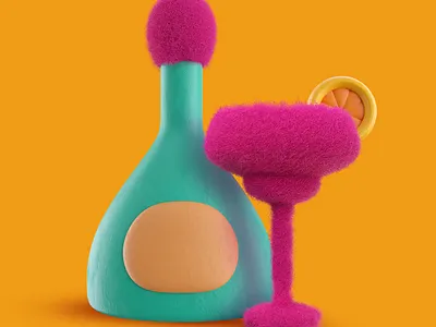 Drink me 3d bar blender3d bottle cartoon cocktail concept drink fashion fur illustration render