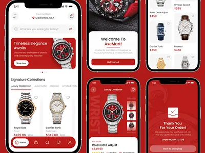 Watches Store App appdesign cleanui design ecommerceapp fashionapp figma figmadesign interactiondesign luxuryui mobileappdesign mobiledesign moderndesign modernui productpage shoppingapp uiux uxdesign watchstore