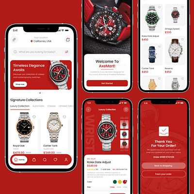 Watches Store App appdesign cleanui design ecommerceapp fashionapp figma figmadesign interactiondesign luxuryui mobileappdesign mobiledesign moderndesign modernui productpage shoppingapp uiux uxdesign watchstore