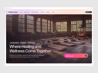Vitality Oasis - Website design for Rehab Center design fitness health landingpage minimal modern rehab rehab center ui web web design website design wellness