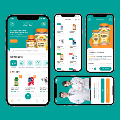 Pharmacy Store App deliveryappui ecommerceapp figmadesign healthcareappdesign healthtech medicalappui medicinedelivery mobileappdesign modernui onlinepharmacy pharmacyapp pharmacystore prescriptionapp uiuxdesign userexperience uxcasestudy