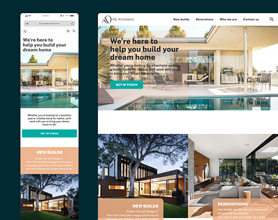 Architects Landing Page architect architecture e commerce figma home house ios landing page mobile app mobile web turquoise ui design ux design web design