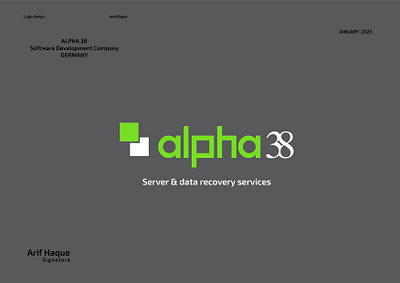 Alpha 38 (Server & data Recover Service logo) branding graphic design logo