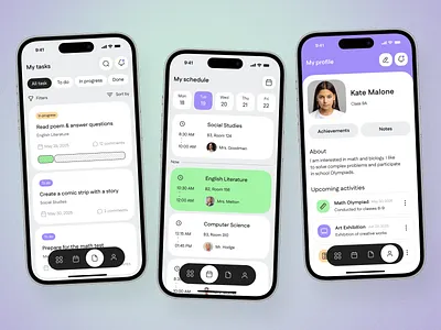 Student Portal Dashboard Mobile App UI Design app design app interface app interfaces application design e learning app mobile app design mobile app ui mobile dashboard mobile ui mobile ux profile ui ui design ui ux design user profile