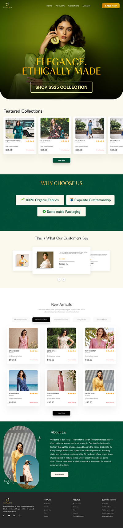 LUNARIA – Ethical Fashion Website Design designforgood dribbble ecommercedesign ethicalfashion fashionwebsite figmadesign landingpage lunaria sustainablefashion uiux webdesign womenindesign