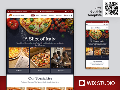 Pizzeria & Ordering Food - Wix Studio Website Template beautiful website fast food website menu website online food ordering pizza booking pizza catering pizza menu webdesign pizza online website pizza order website pizza ordering website pizza restaurant pizza shop website pizza takeou website pizza wix website pizzeria website template wix pizza template wix studio wix studio website wix studio website template