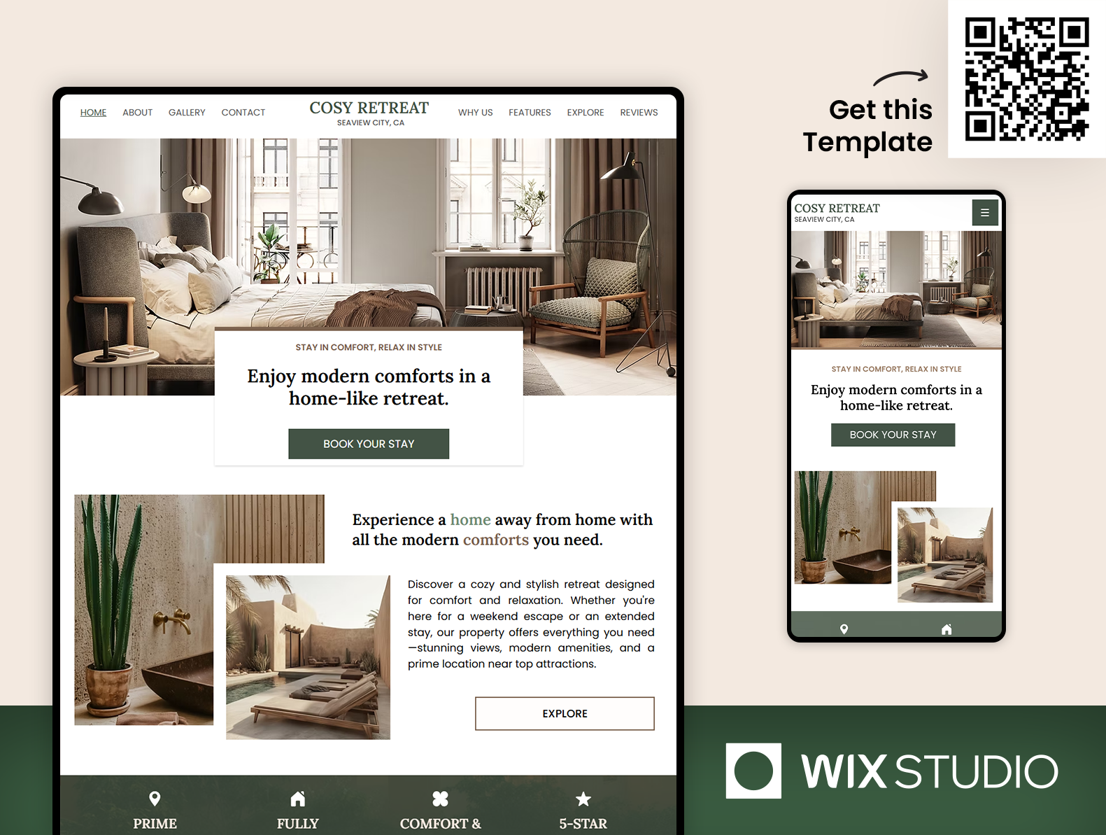 Example of 🏡 Accommodation   Wix Studio Website